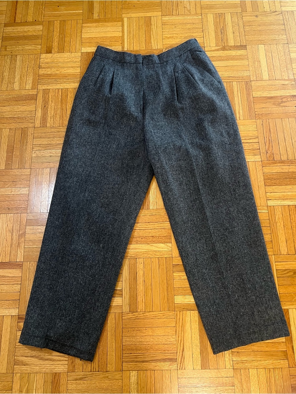 John Henry High-Rise Charcoal Pleated Women's Trousers size 16